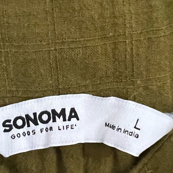 Sonoma Green Smocked Long Sleeve Blouse L - Picture 4 of 5